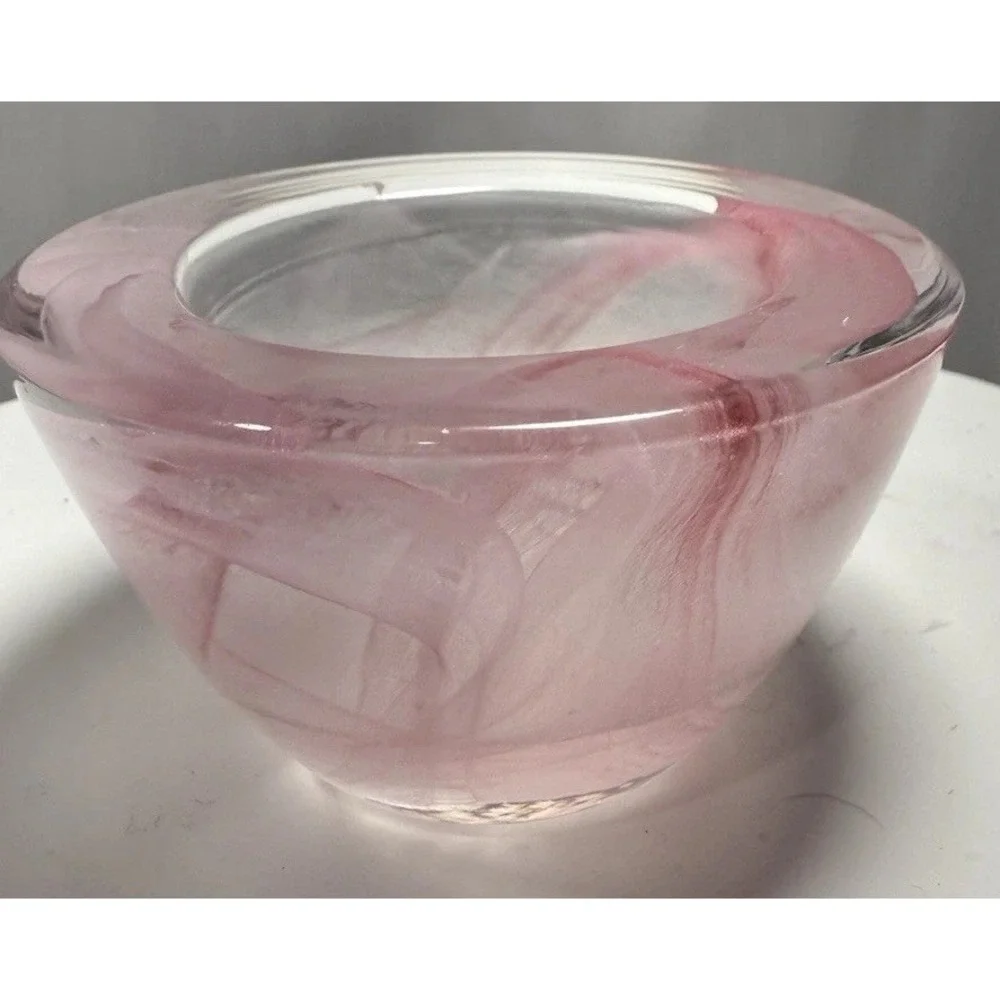 PartyLite Indulgences Awakening Swirl Glass‎ Votive Tealight Holder Set 6 EUC